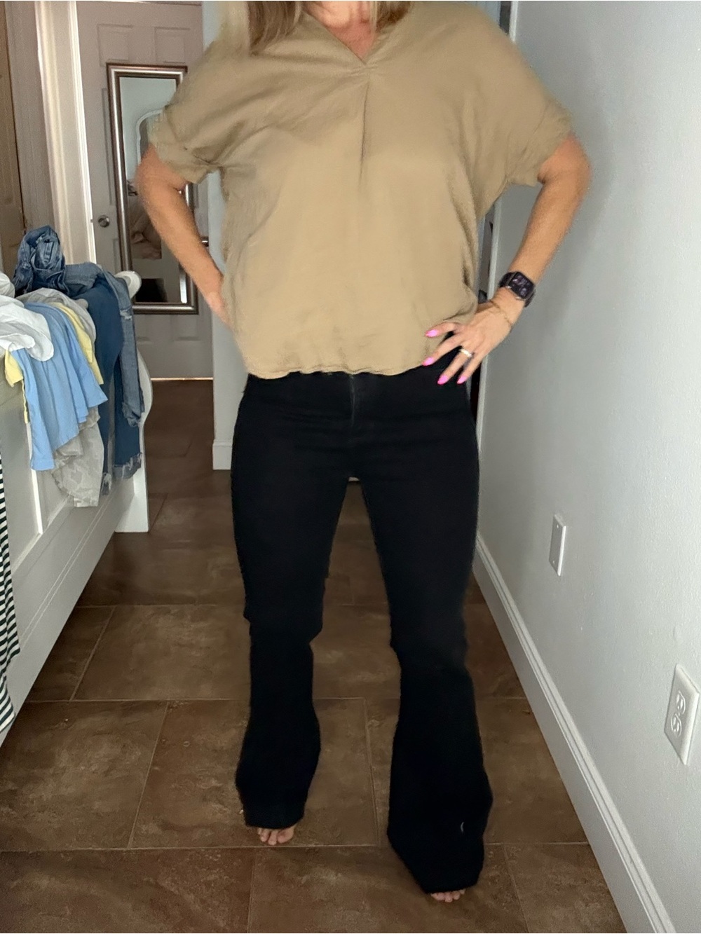 sofia by sofia vergara Black Flare Jeans - High Waist Wide Leg